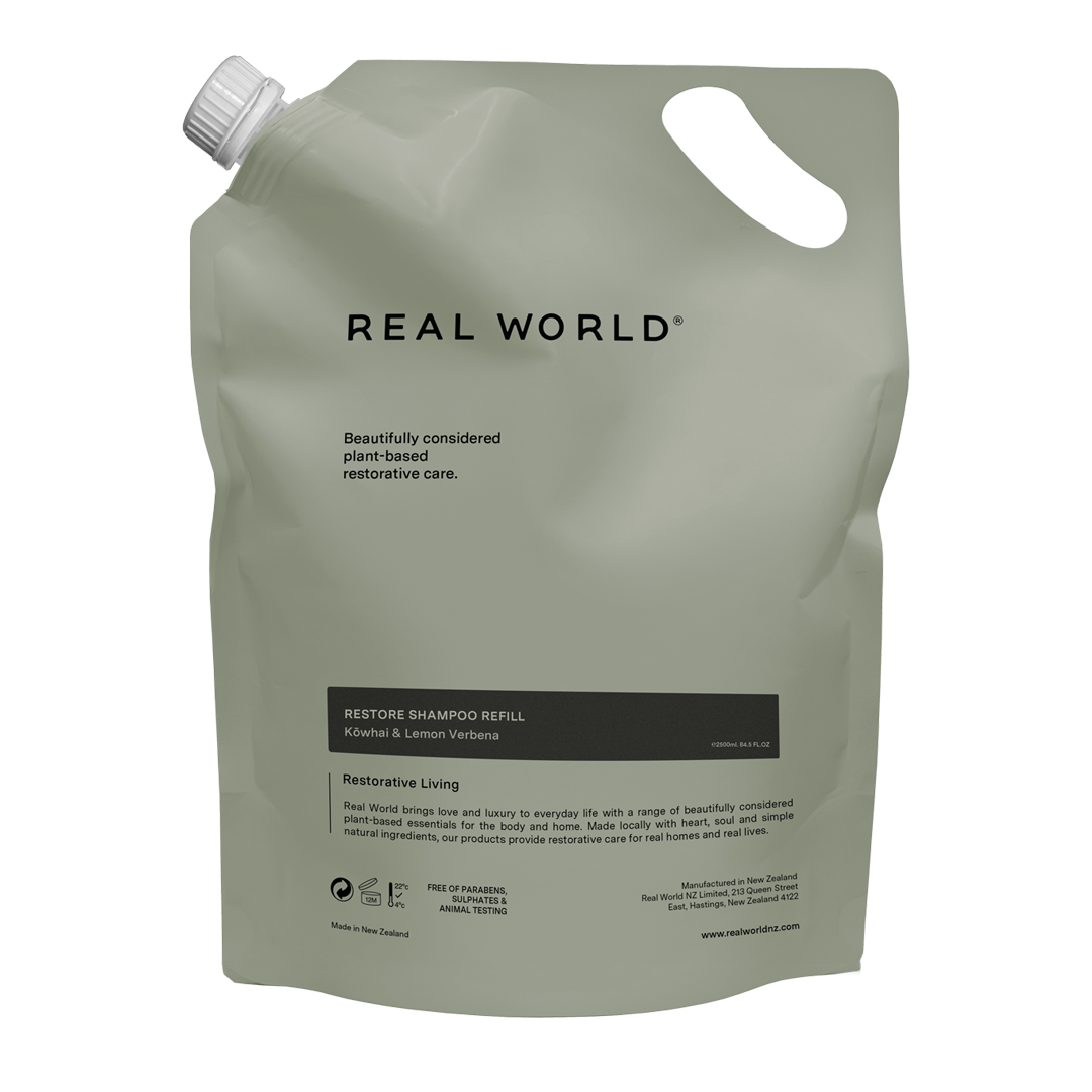 Real World Restore Shampoo - Kōwhai & Lemon Verbena Refill